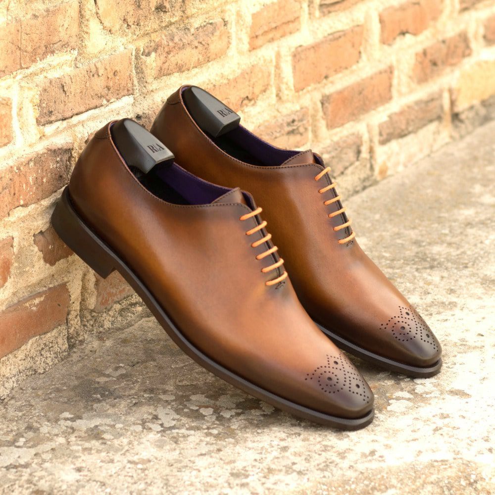 Vellano Cognac Brogue Wholecut Derby Shoe