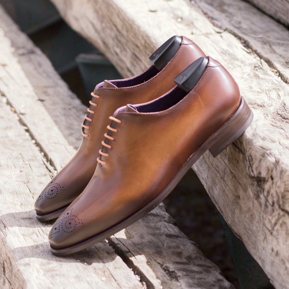 Vellano Cognac Brogue Wholecut Derby Shoe