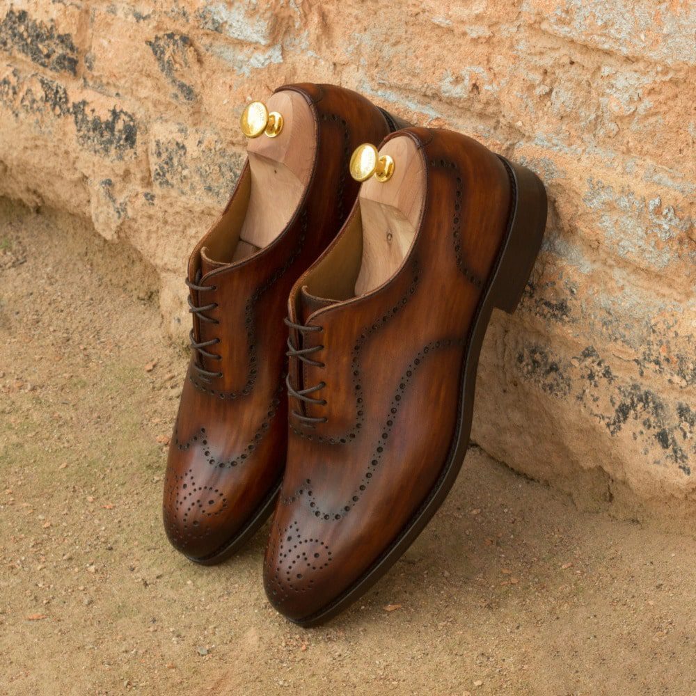 Vellano Brown Black Two Tone Brogue Wholecut Derby