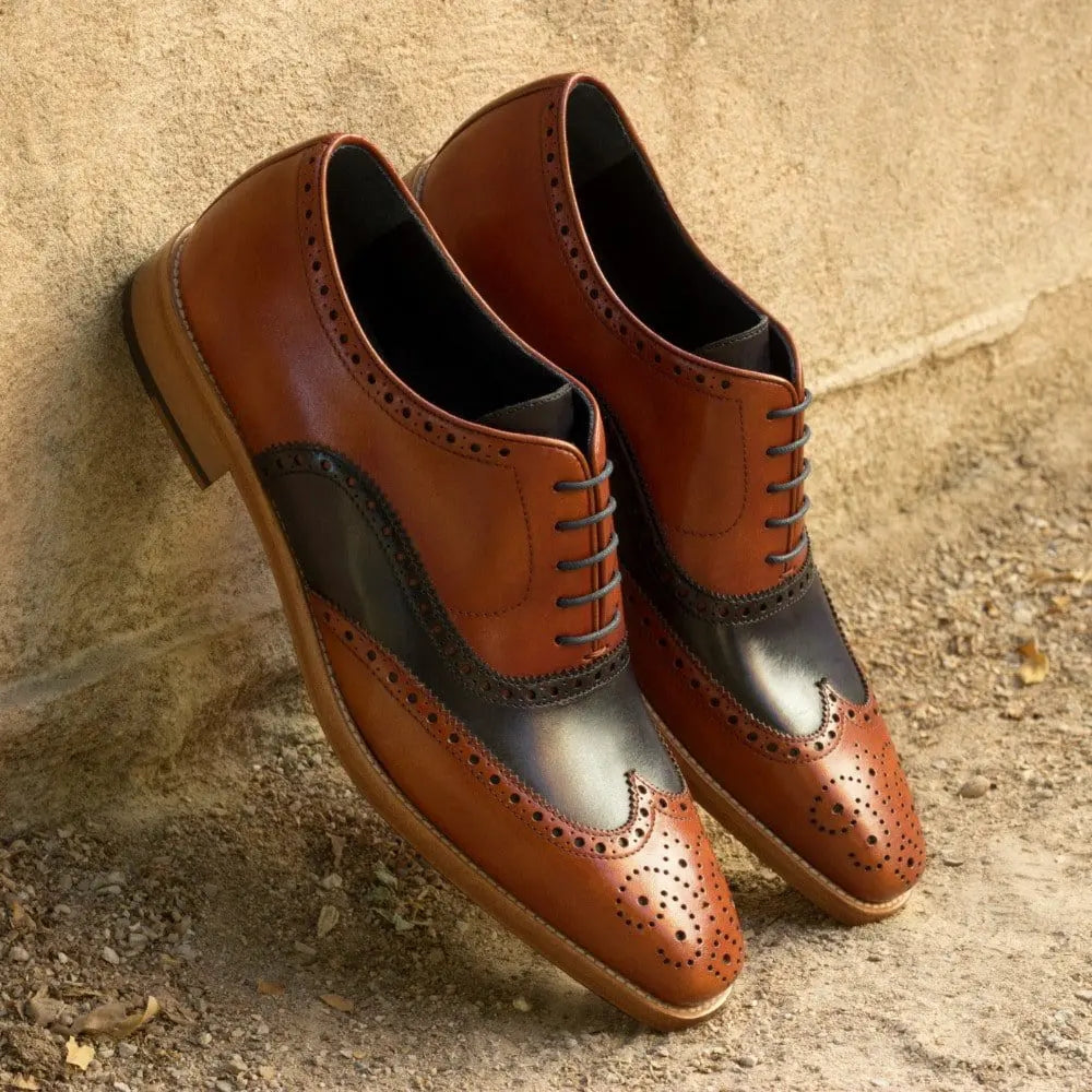 Vellano Adam Tan Brown Brogue Leather Shoe