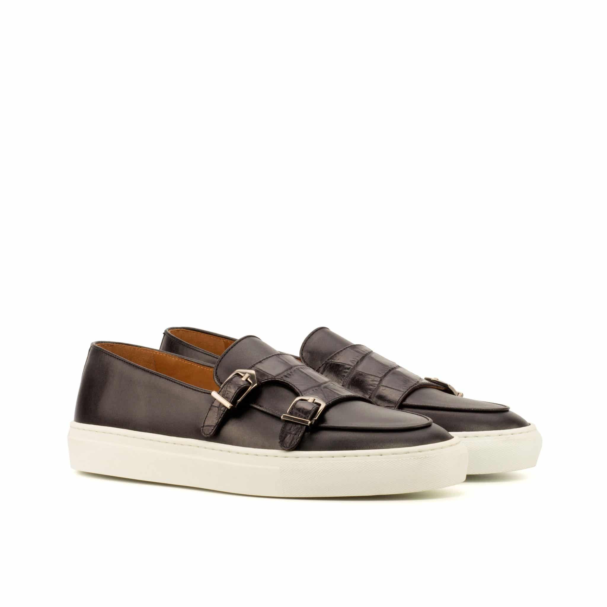 Vellano Jazzy Black Croco Monk Blegain Loafer Sneaker
