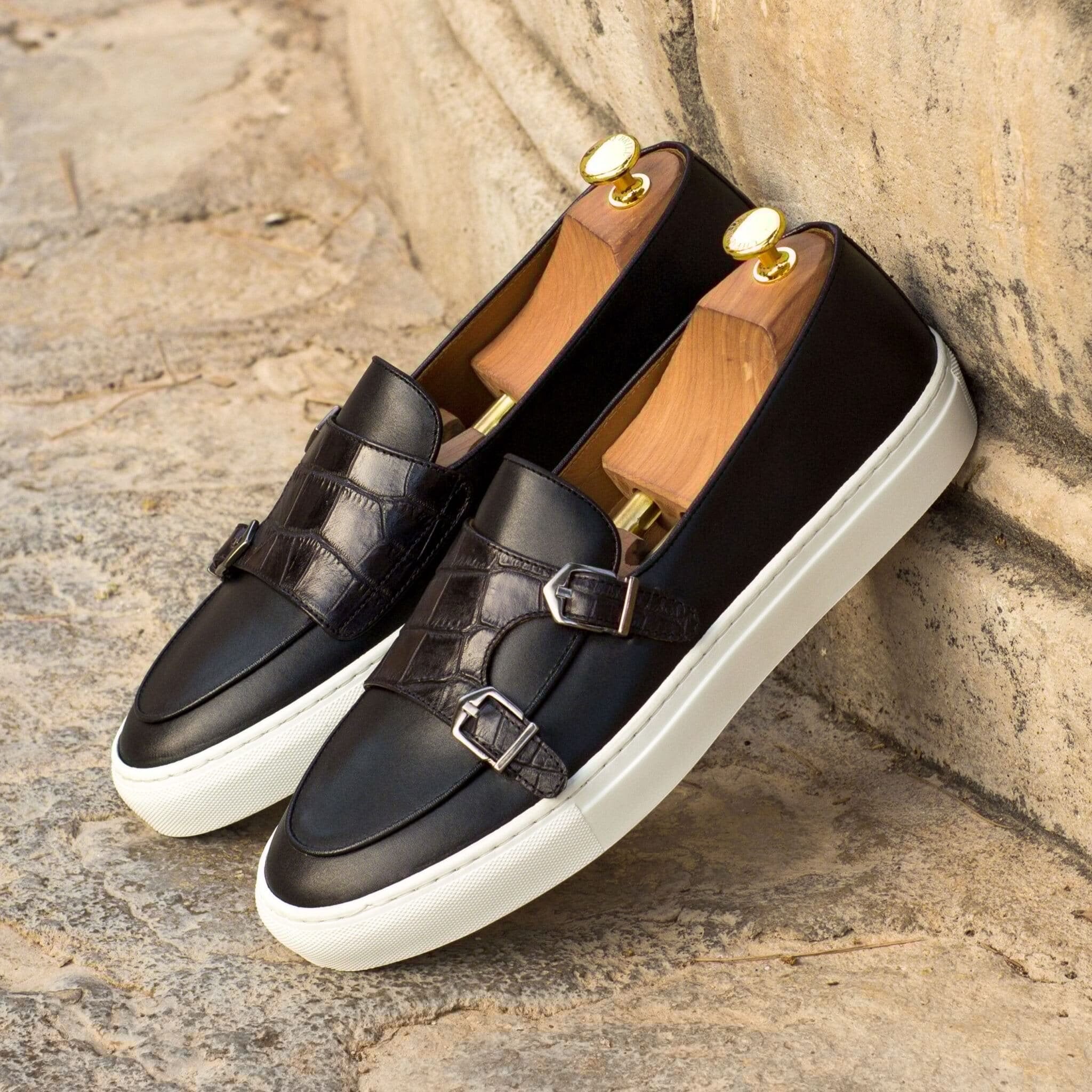 Vellano Jazzy Black Croco Monk Blegain Loafer Sneaker