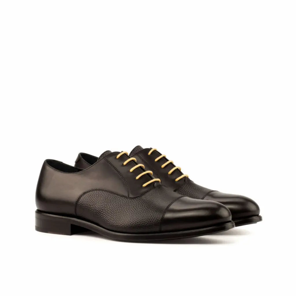 Vellano Black Yellow Oxford Lace Up Shoes