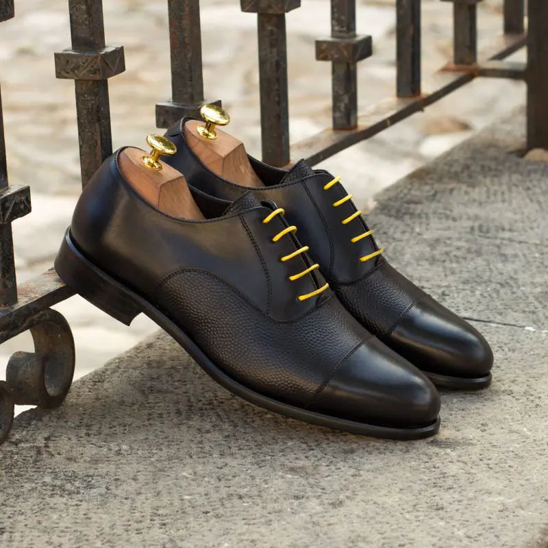 Vellano Black Yellow Oxford Lace Up Shoes