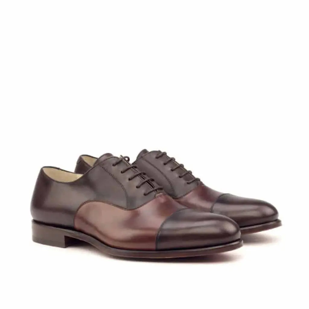 Vellano Brown Cap Toe Oxford Shoes
