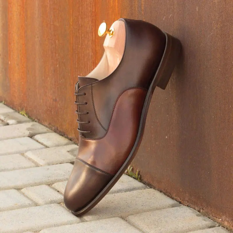 Vellano Brown Cap Toe Oxford Shoes