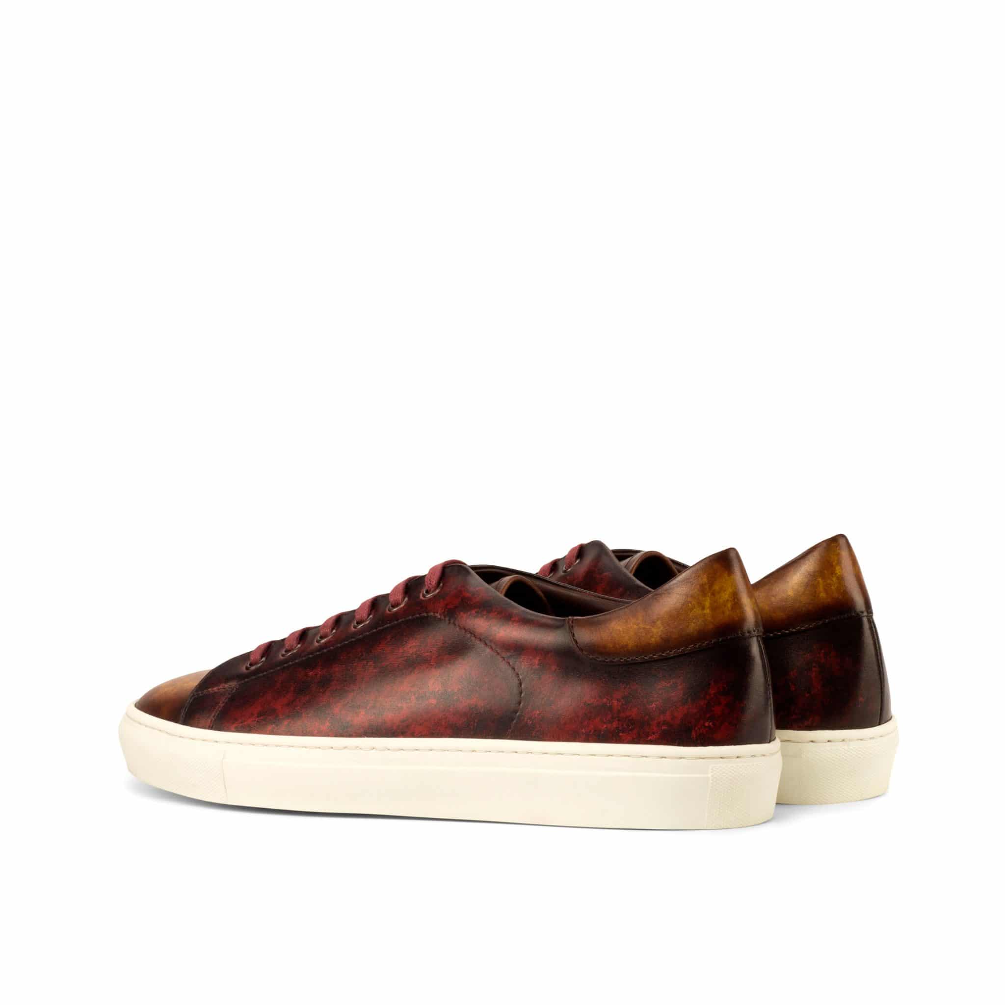 Vellano Robert Tan Toe Maroon Earth Brown Patina Low Top Sneaker