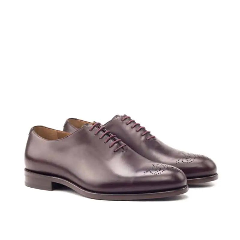 Vellano Dark Brown Wholecut Derby with Toe Design