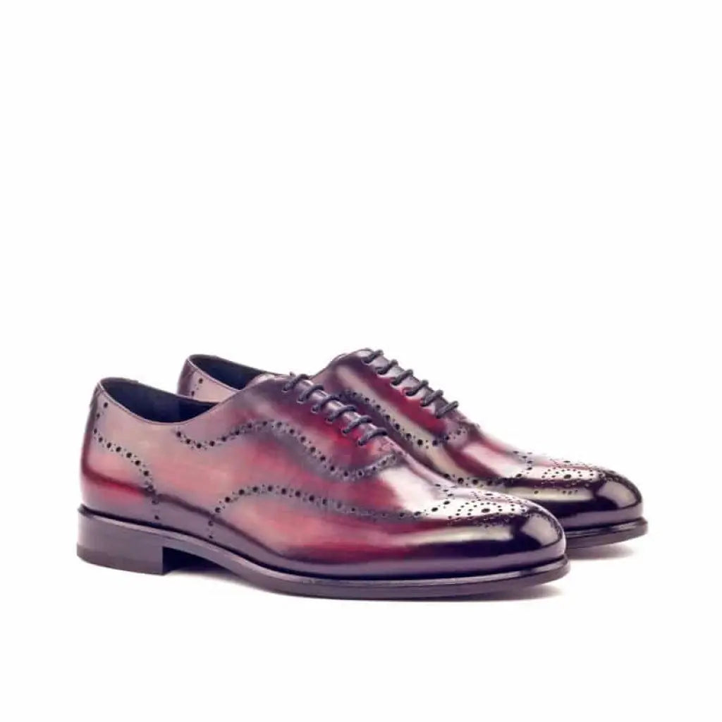 Vellano Cherry Black Two Tone Brogue Wholecut Derby