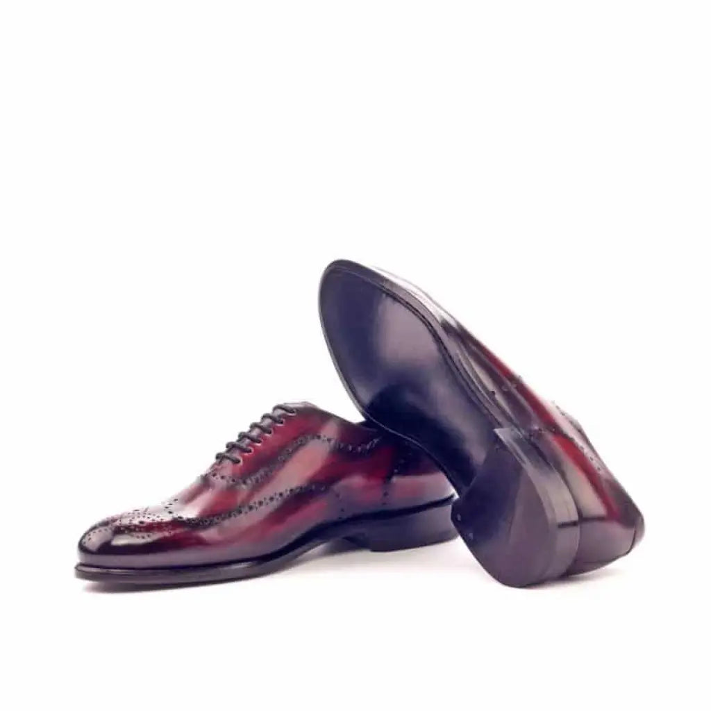 Vellano Cherry Black Two Tone Brogue Wholecut Derby