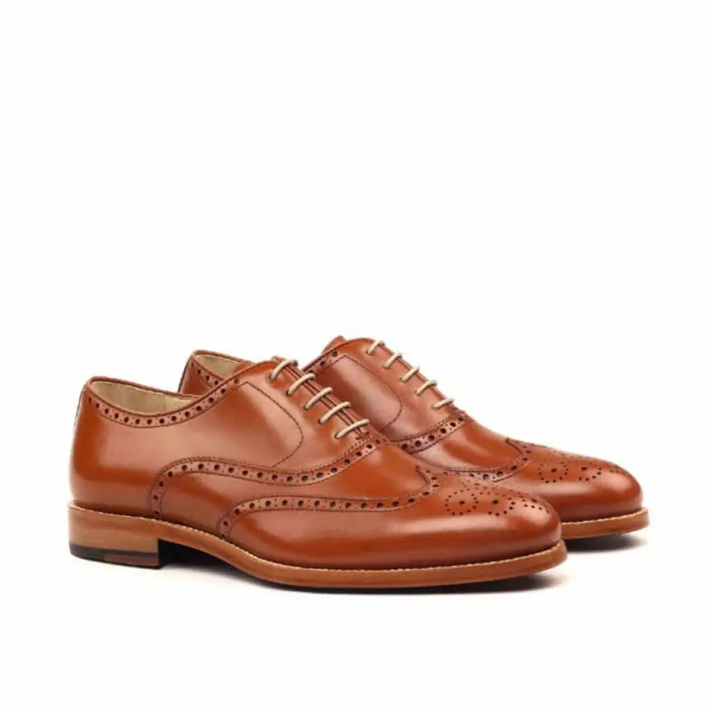 Vellano Stuart Full Brogue Dress Shoe – Tan