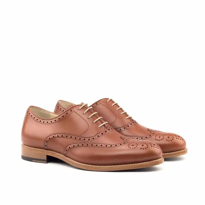 Vellano Tan Round Toe Brogue Shoe