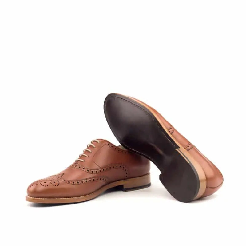 Vellano Tan Round Toe Brogue Shoe