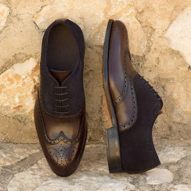 Vellano Brown Navy Wingtip Brogue Shoe