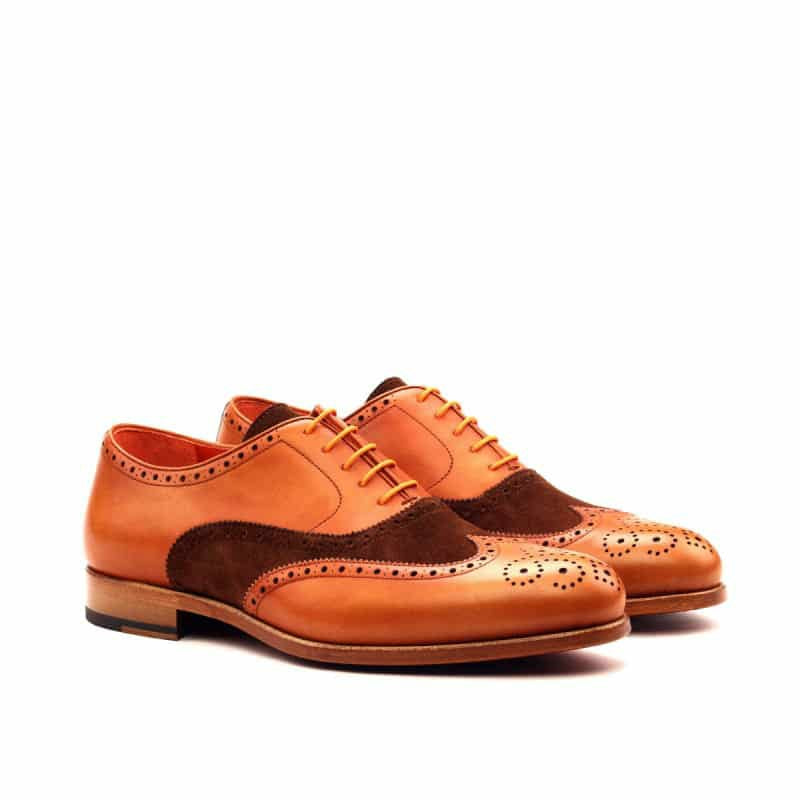 Vellano Flemings Brogue Dress Shoe – Tan & Light Brown Suede