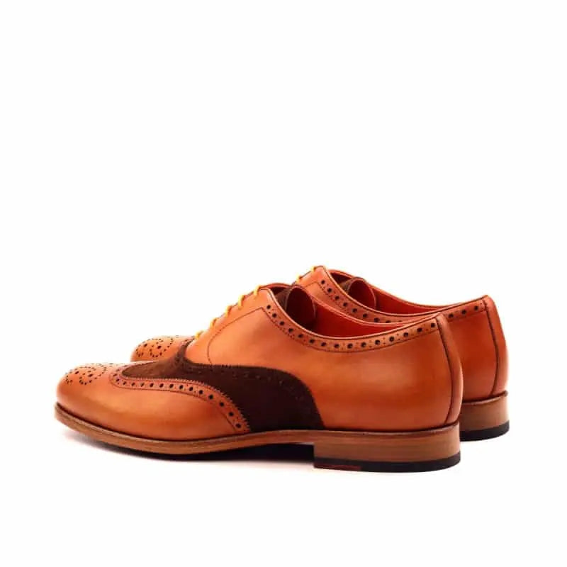 Vellano Flemings Brogue Dress Shoe – Tan & Light Brown Suede