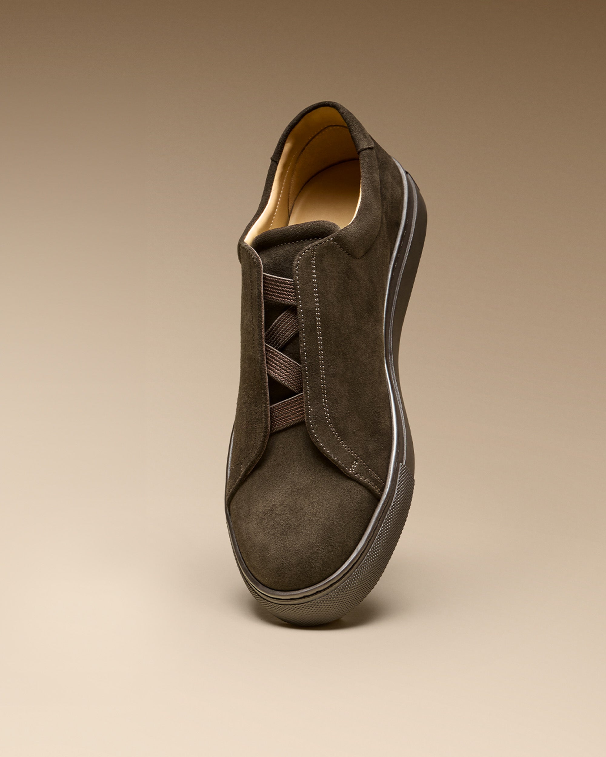 Vellano Alno Dark Brown Suede Slip On Sneakers