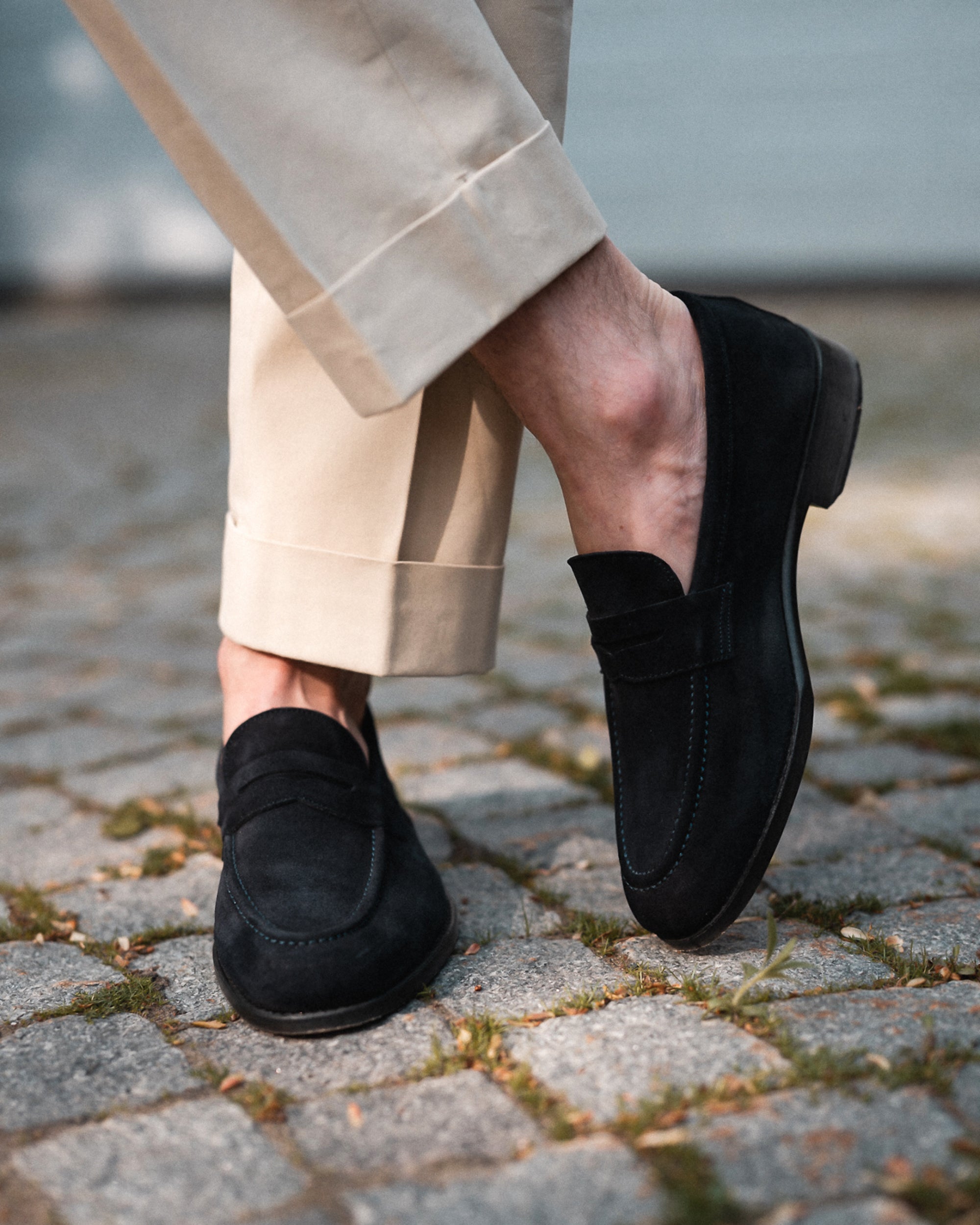 Vellano Lysekil II Navy Suede Loafers