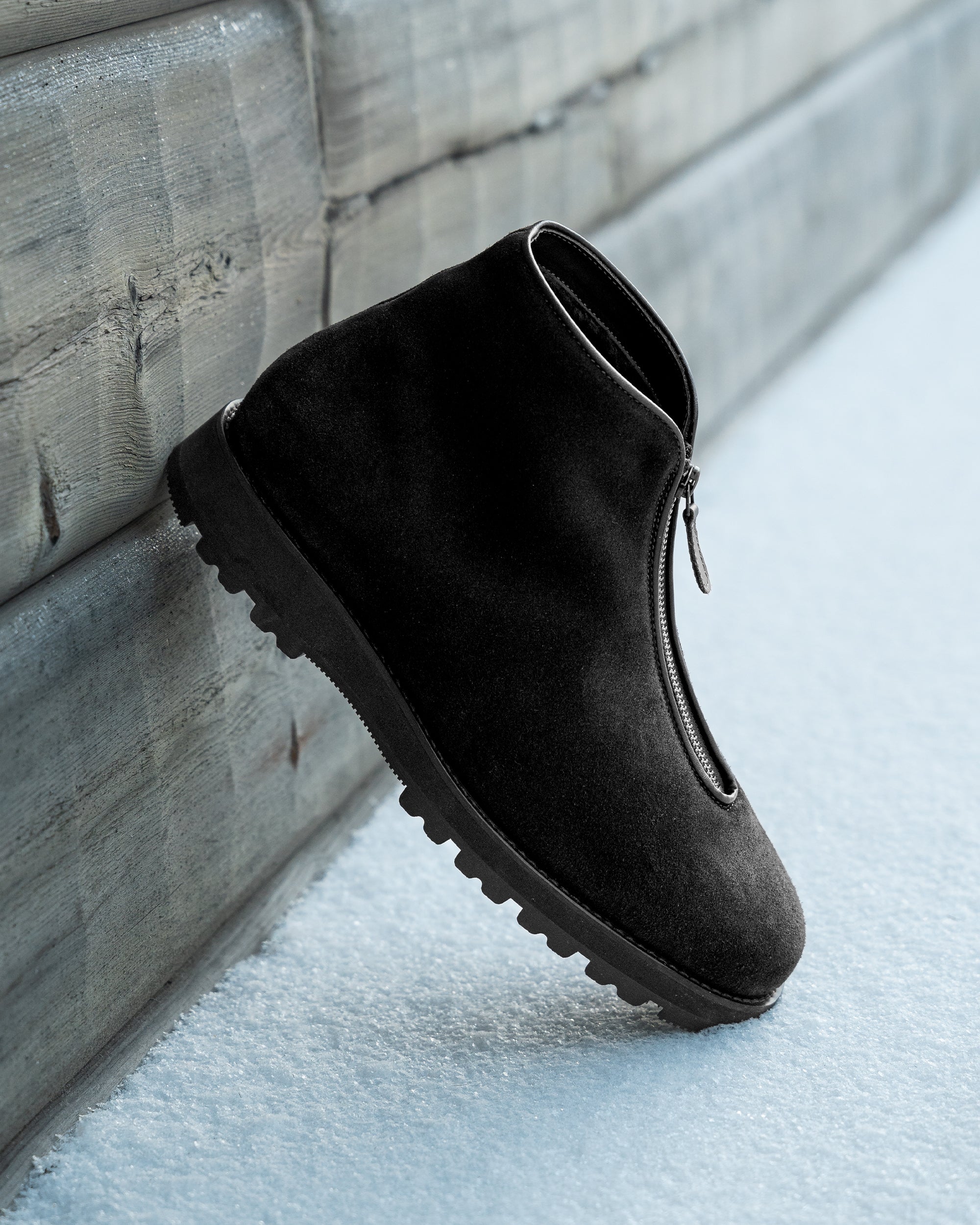 Vellano Funas Black Suede Zipper Boot