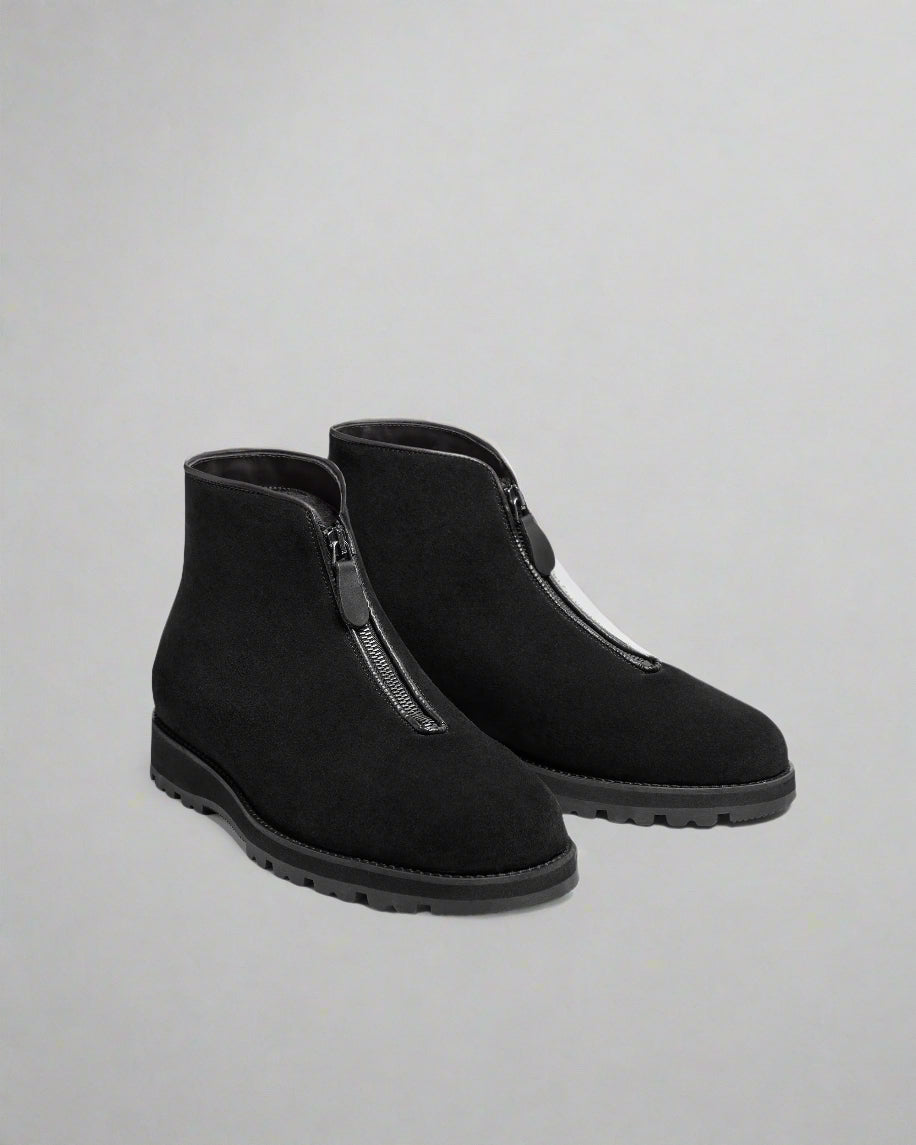 Vellano Funas Black Suede Zipper Boot