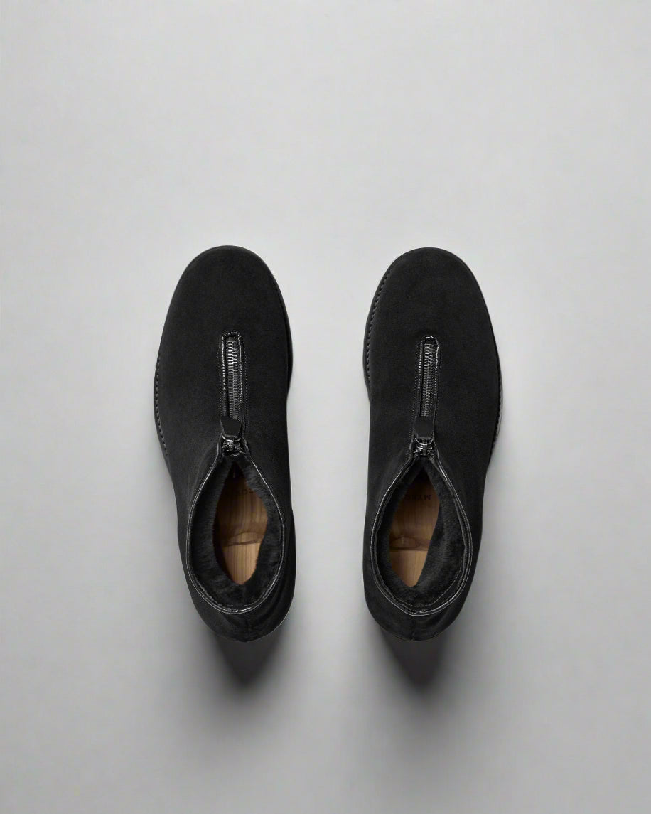 Vellano Funas Black Suede Zipper Boot
