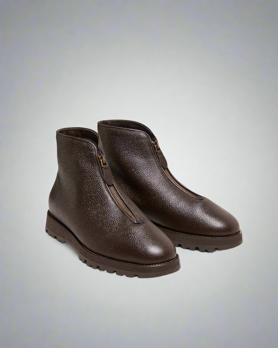Vellano Funas Brown Leather Zipper Boot