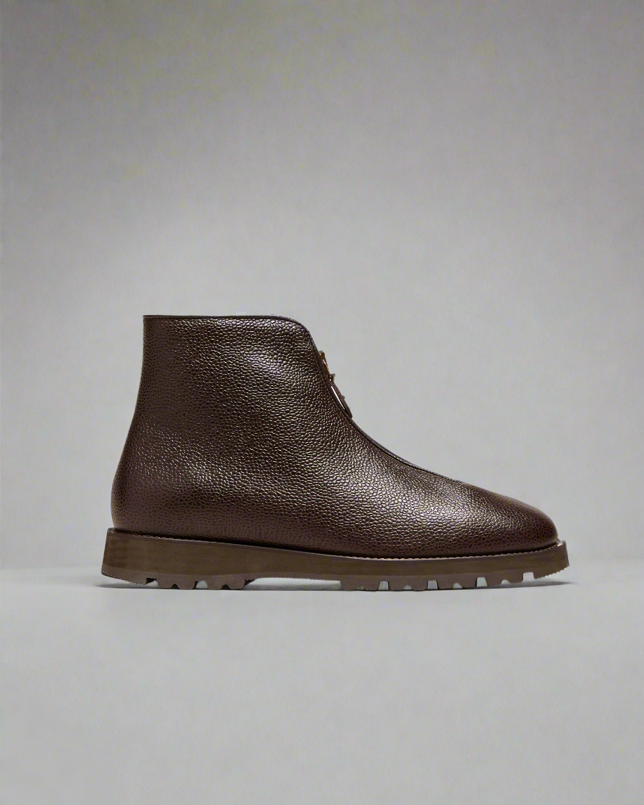 Vellano Funas Brown Leather Zipper Boot