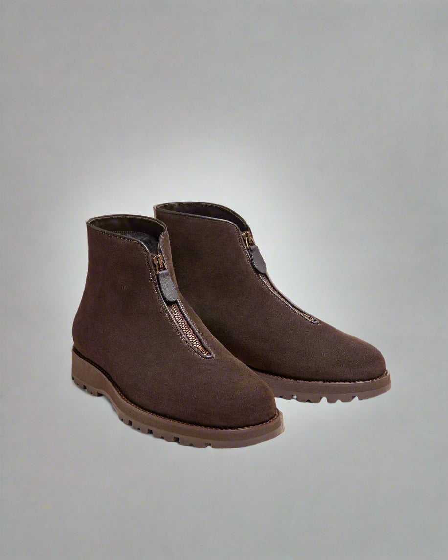 Vellano Funas Brown Suede Zipper Boot