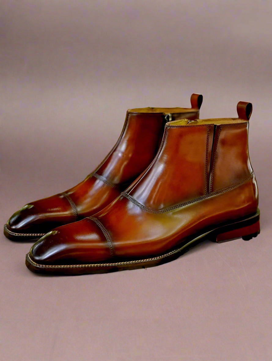 Vellano Stonevale Forge Men’s Mid Ankle Leather Boots for Lasting Style
