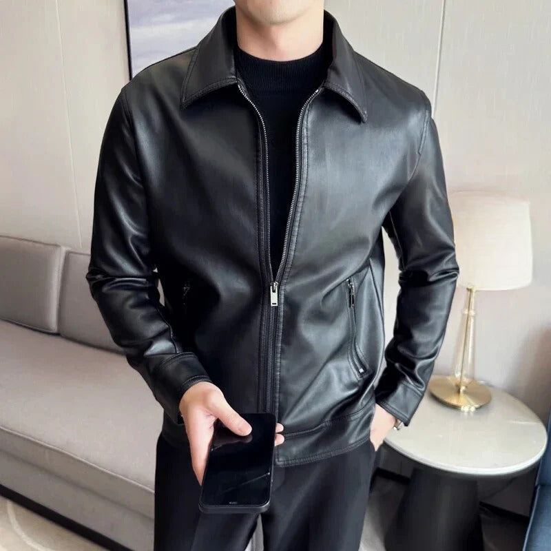 Vellano Moto Black Classic Leather Jacket