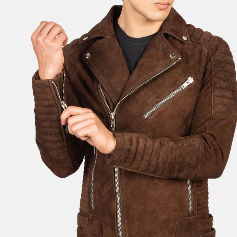 Vellano Armand Suede Biker Jacket