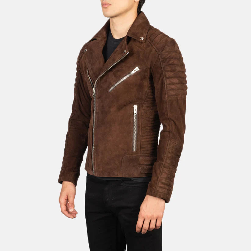 Vellano Armand Suede Biker Jacket