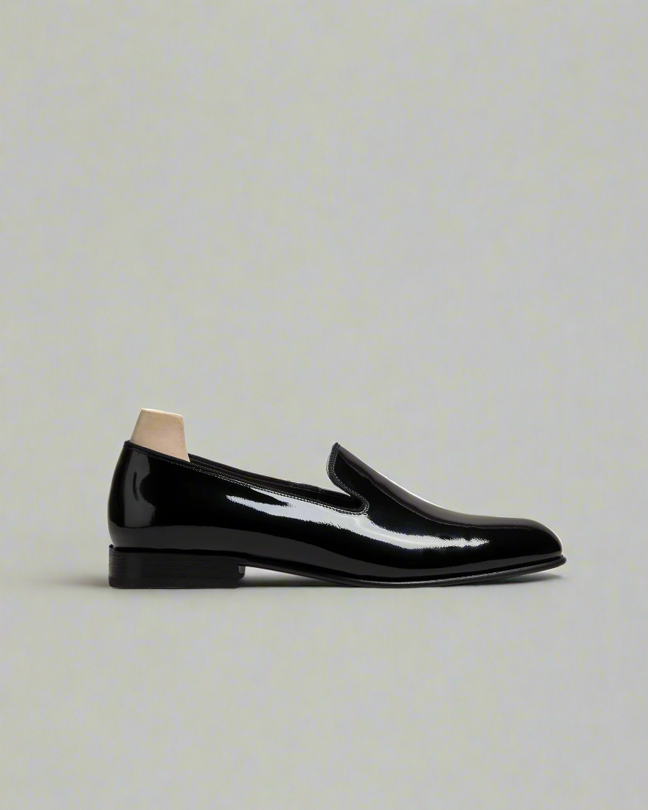 Vellano Musko Black Patent Leather Loafers