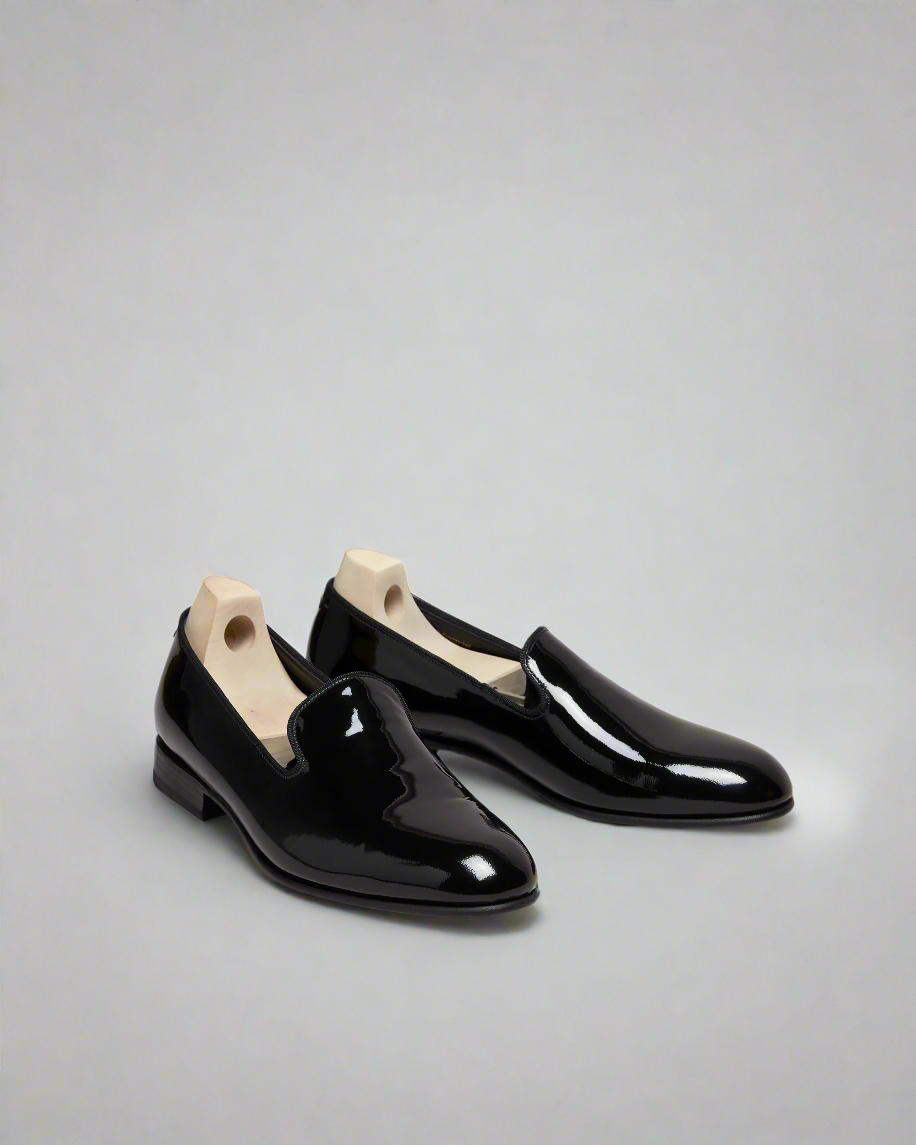 Vellano Musko Black Patent Leather Loafers