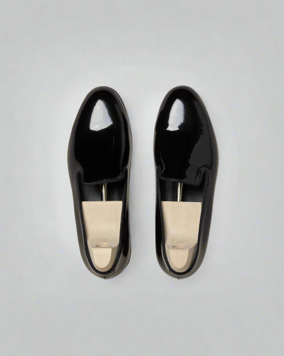 Vellano Musko Black Patent Leather Loafers