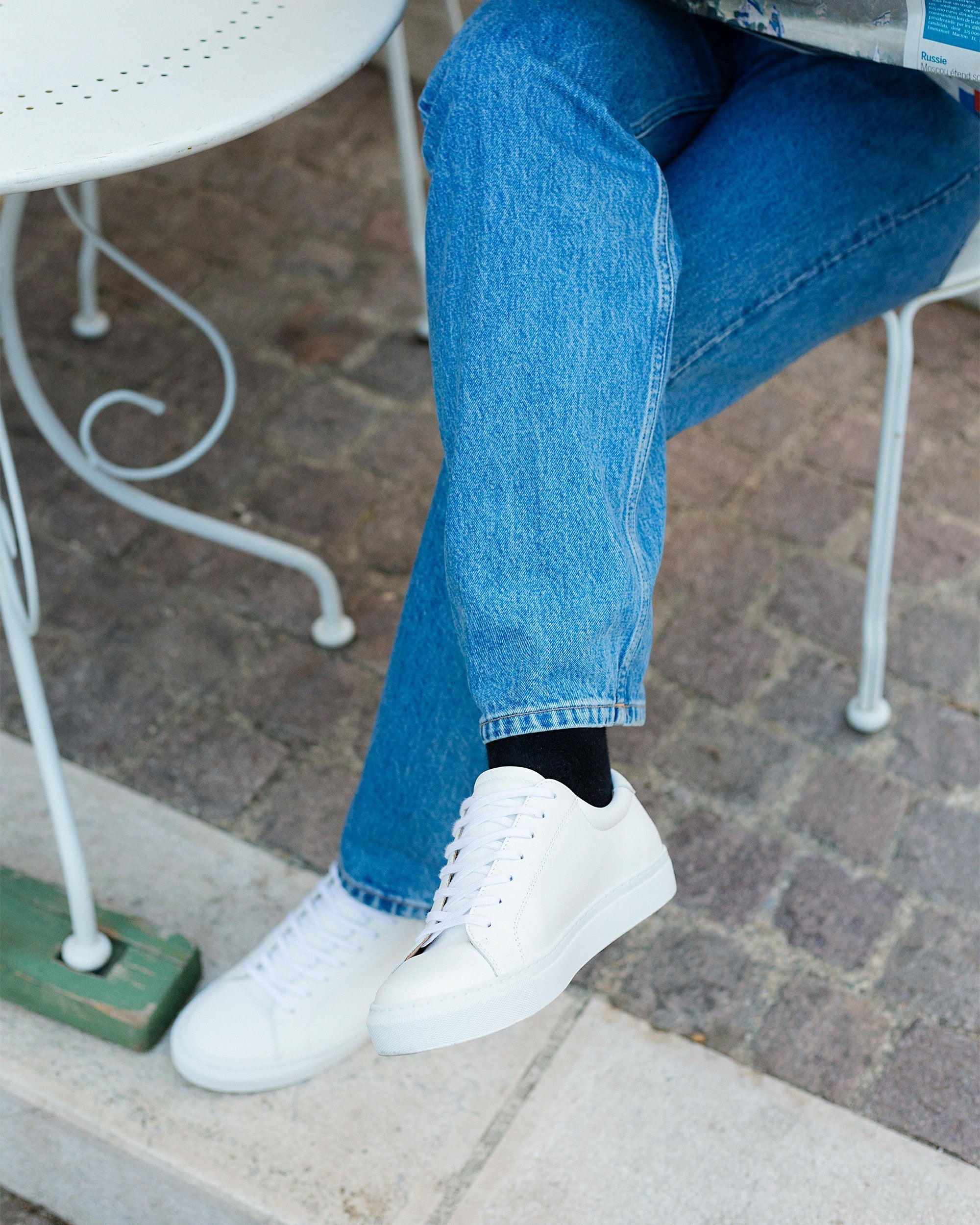 Vellano Oaxen White Leather Sneakers
