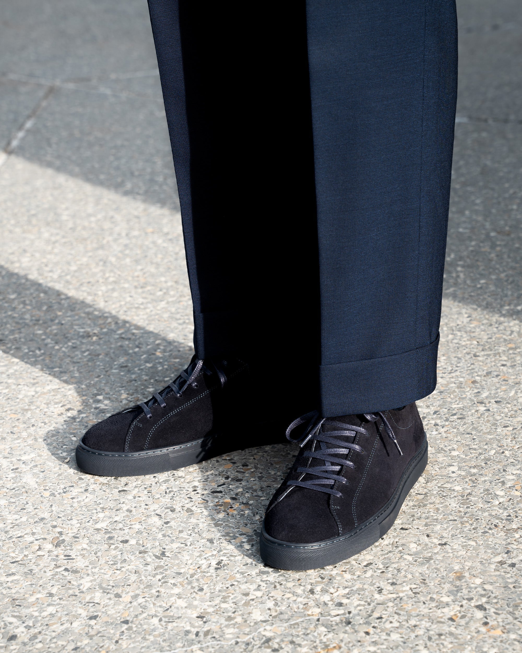 Vellano Oaxen Navy Suede Monochrome Sneakers
