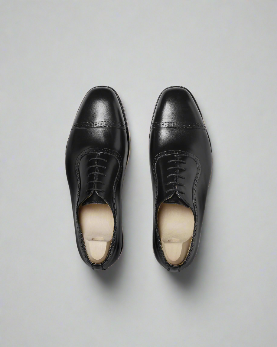 Vellano Skytteholm Black Leather Oxfords