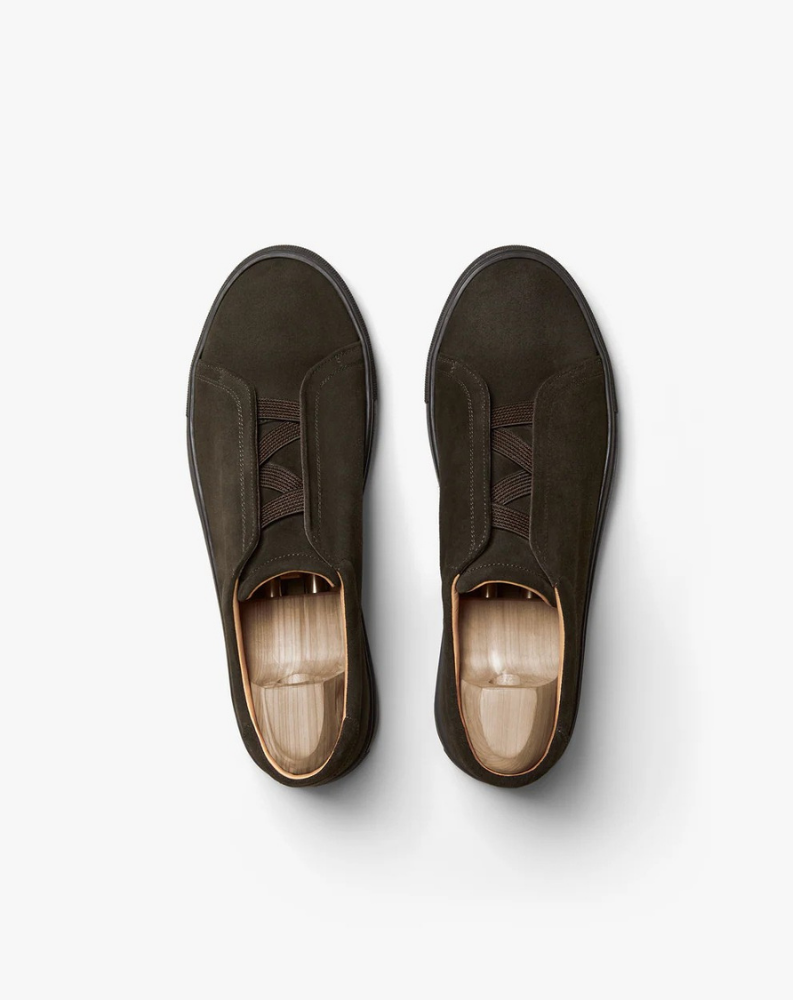 Vellano Alno Dark Brown Suede Slip On Sneakers