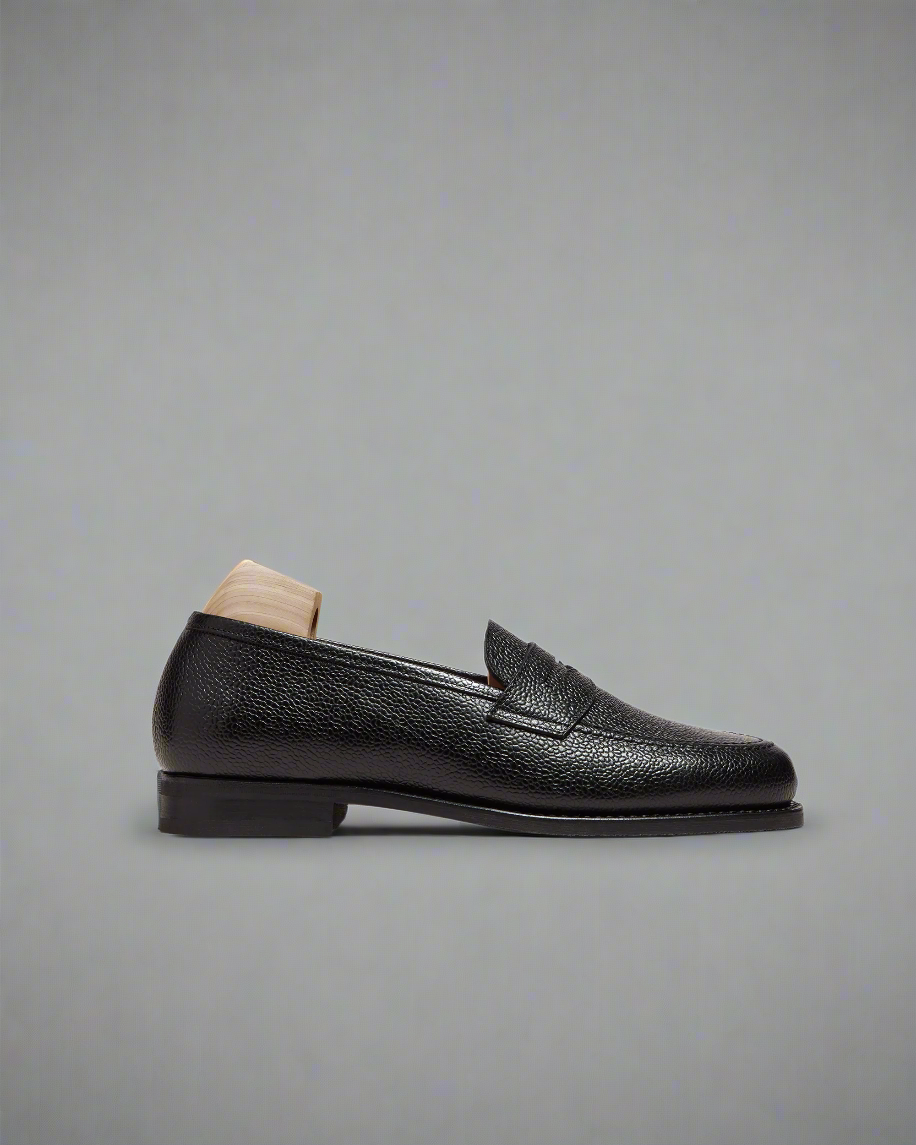 Vellano Stenhammar Black Leather Penny Loafers