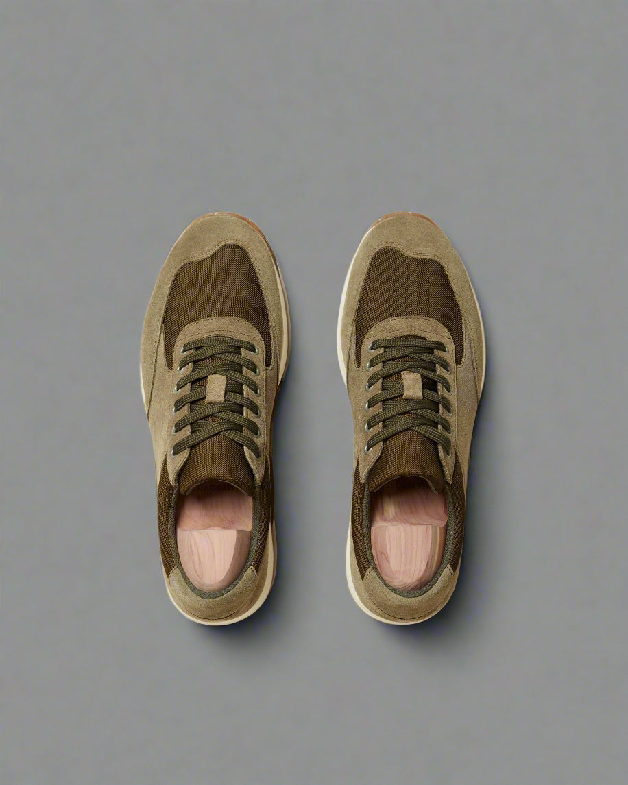 Vellano Stensund Moss Green Suede Sneakers
