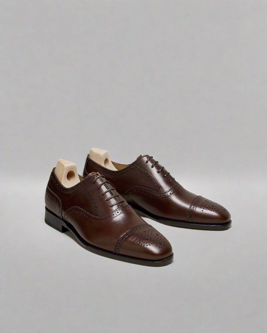 Vellano Stromso Dark Mahogany Leather Oxfords