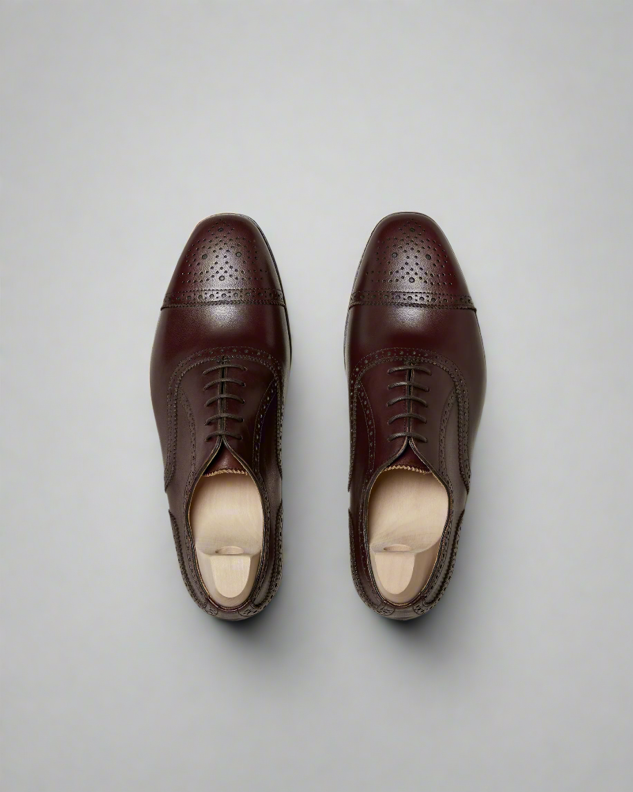 Vellano Stromso Dark Mahogany Leather Oxfords