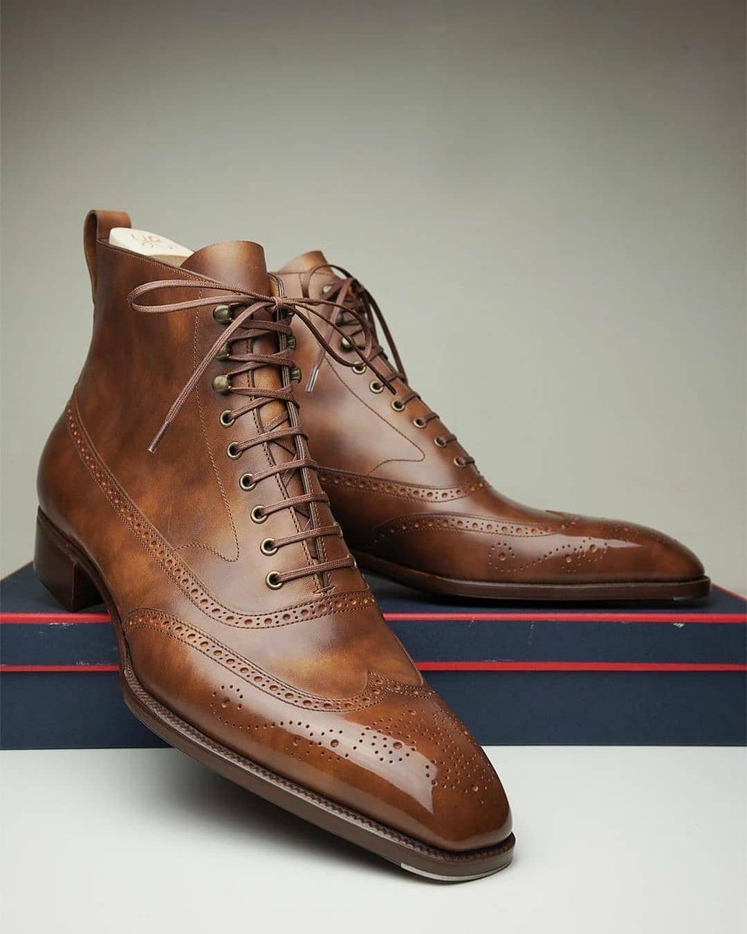 Vellano Dawson Tan Leather Brogue Boots