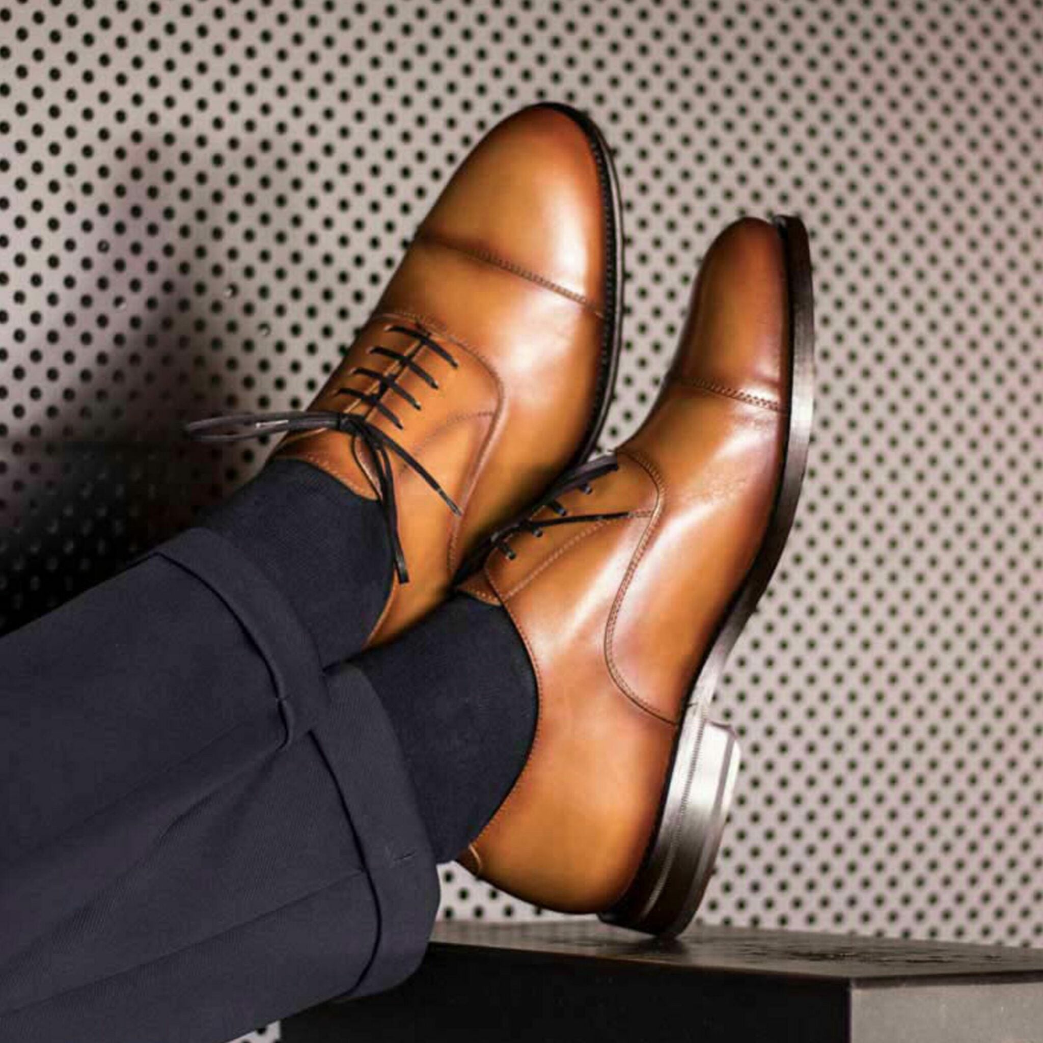 Vellano Tan Belmont Oxford Leather Shoes