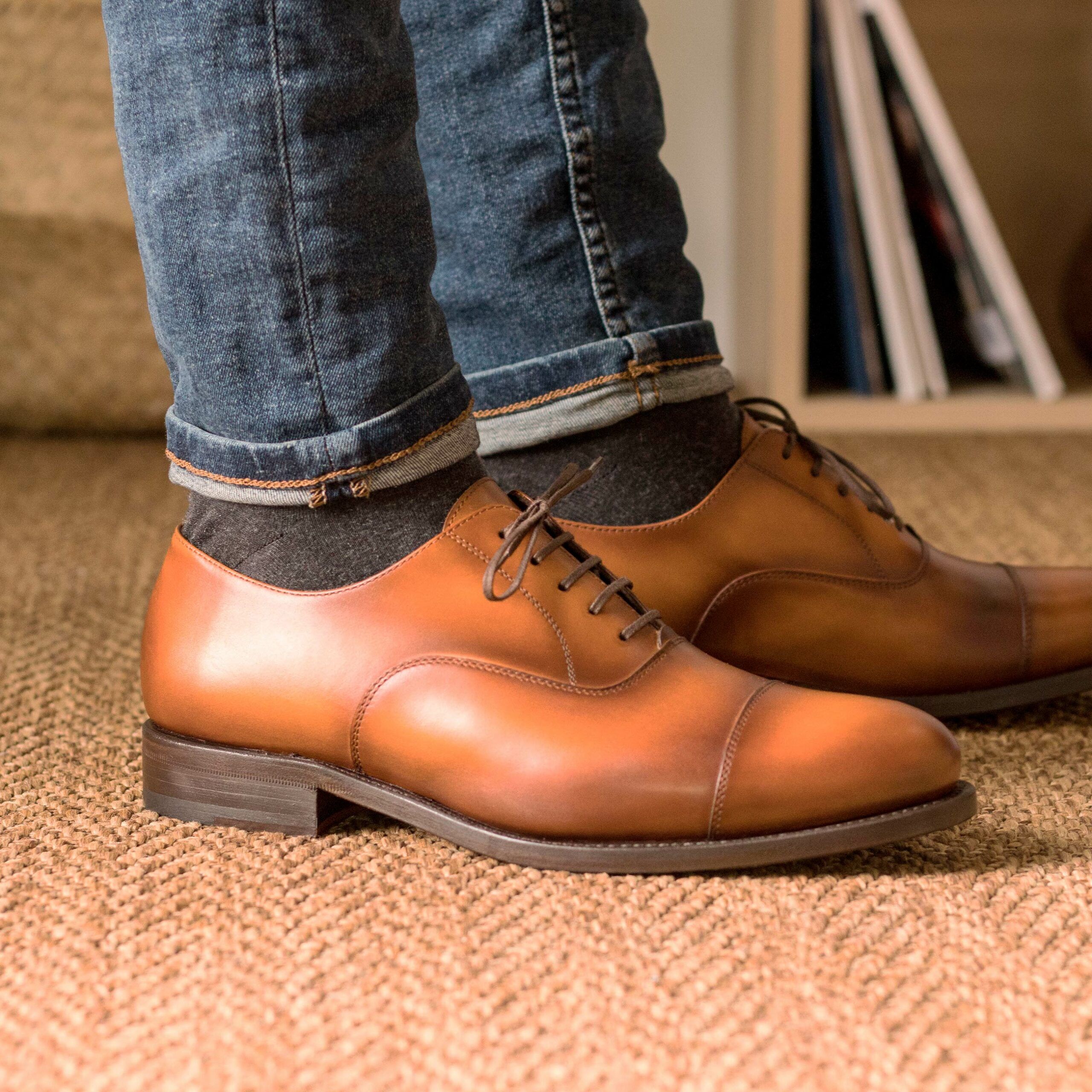 Vellano Kevin Tan Two Tone Oxford Shoes