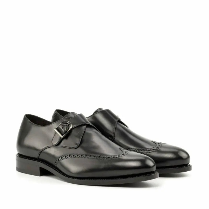 Vellano Ray Black Brogue Monk