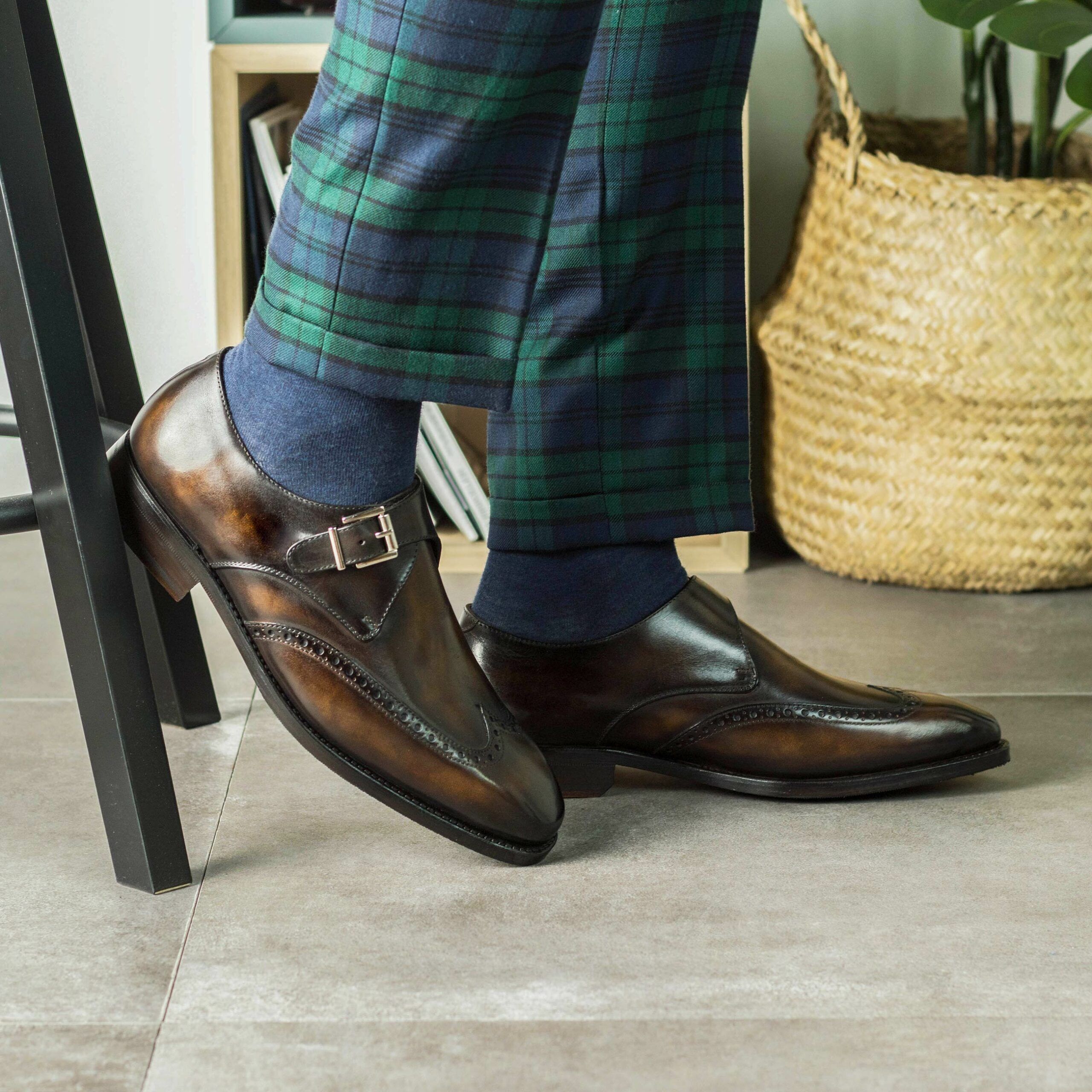 Vellano Jack Brown Texture Brogue Monk