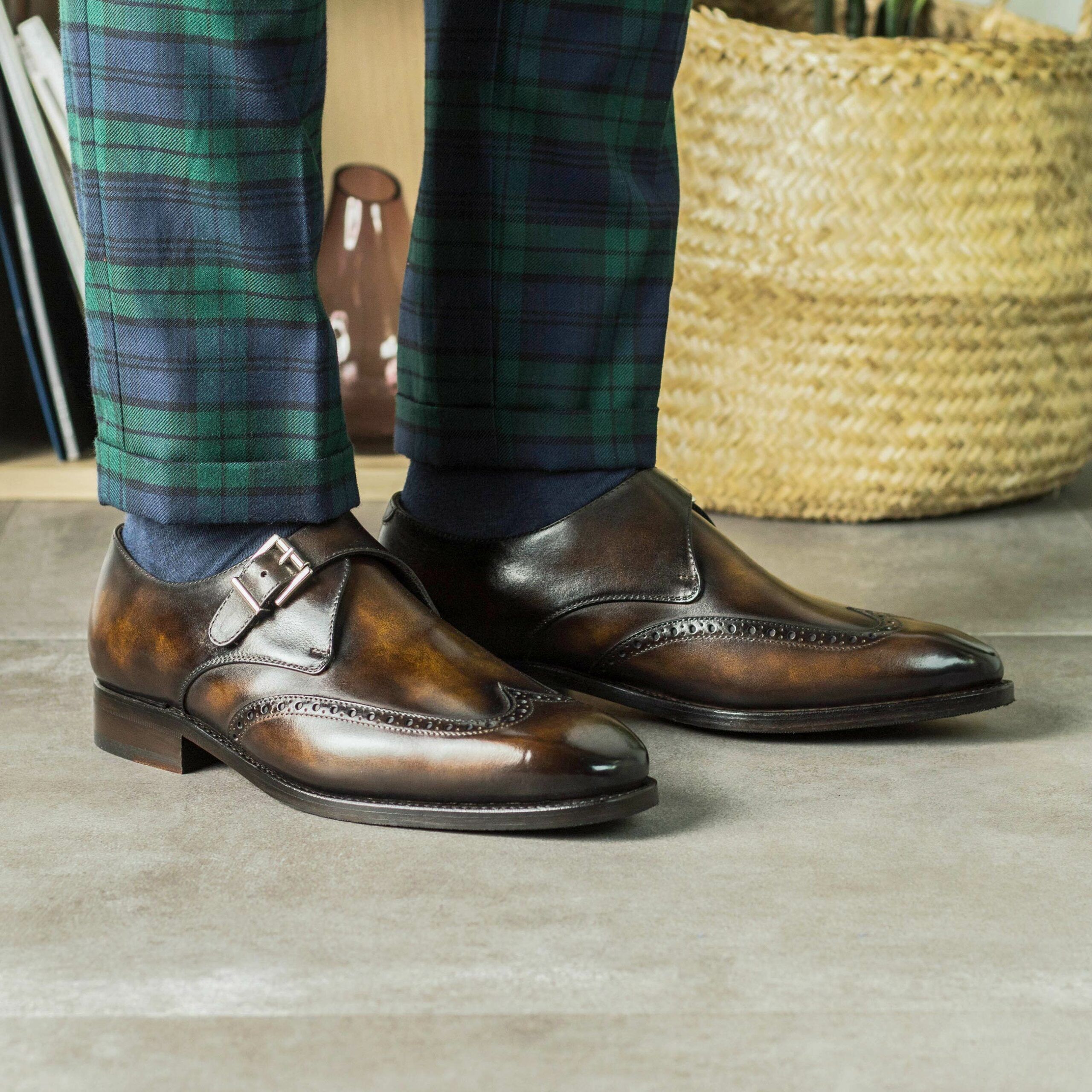 Vellano Jack Brown Texture Brogue Monk