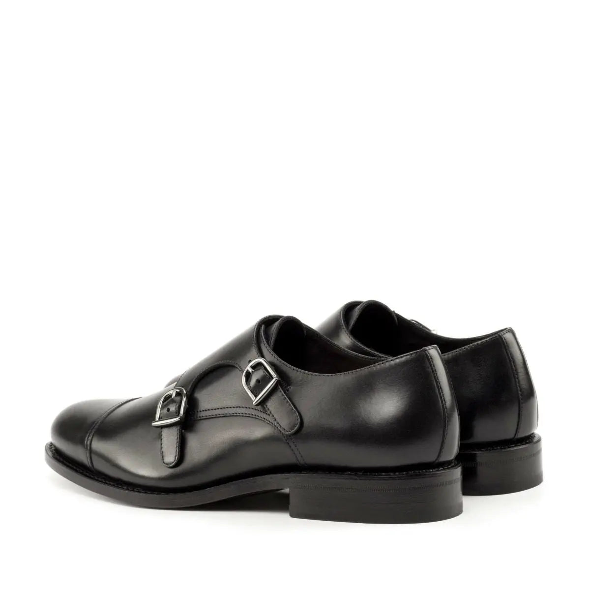 Vellano Black Classic Cap Toe Monk